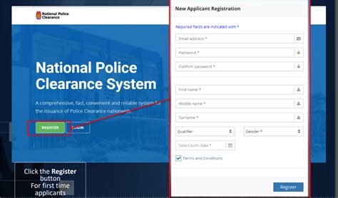 online police clearance log in